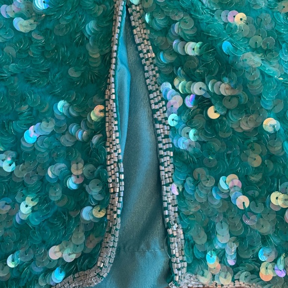 Vintage Nipon Night Teal Sequin Dress with purse - Picture 6 of 8